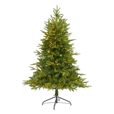 Green Lighted Artificial Fir Christmas Tree