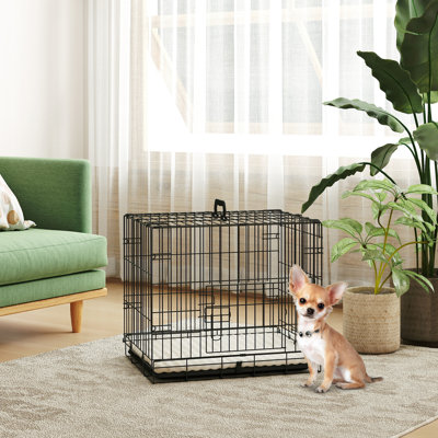 Metal Collapsible Pet Crate with 2 Doors