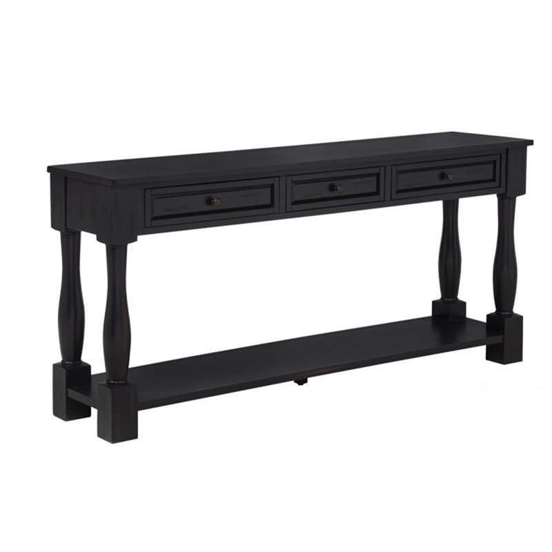 Console de 63 po de long avec tiroirs et tablette, Espresso