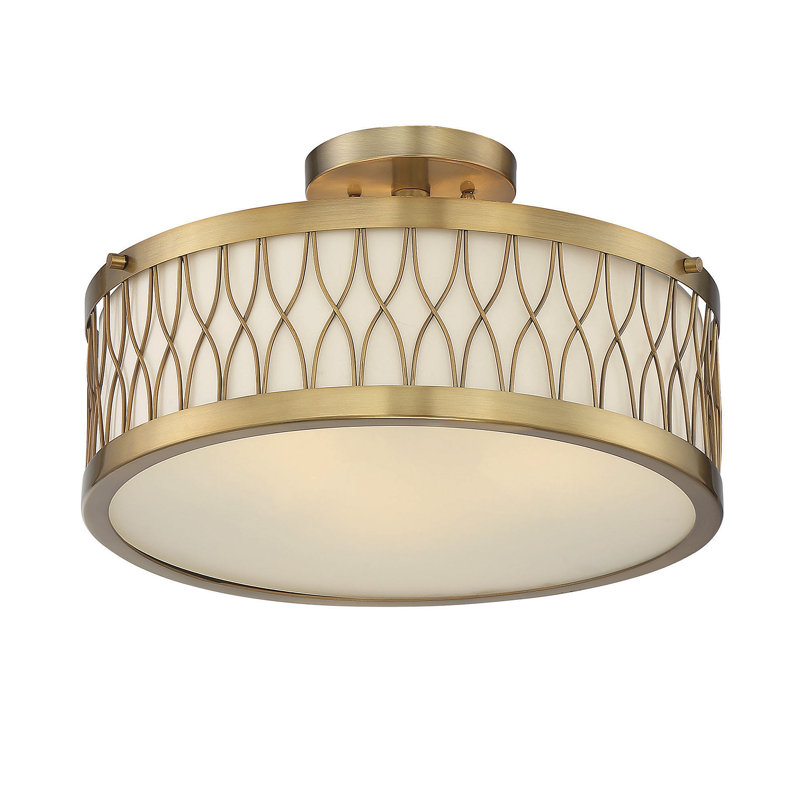Plafonnier semi-encastré 3 lumières à tambour unique 15 po Eliot