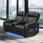 Causeuse inclinable électrique en cuir noir Jazmina-1273849414