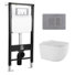 Toilettes murales allongées à double chasse avec réservoir encastré Capri 2 pièces 0,8 / 1,6 GPF Capri, pour 2 ou 6 clous (siège inclus)