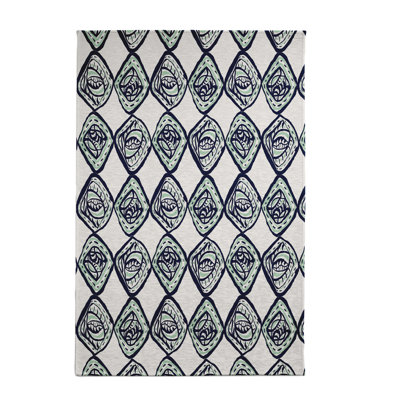 Tapis décoratif géométrique bleu marine