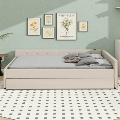 Upholstered Daybed With Built In USB Ports And Trundle by Mercer41