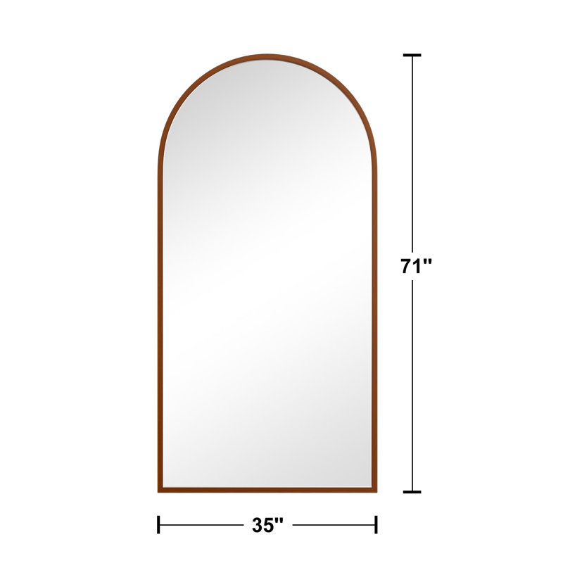 Arch Wood Mirror Full Length Mirror Wall Mirror, Walnut