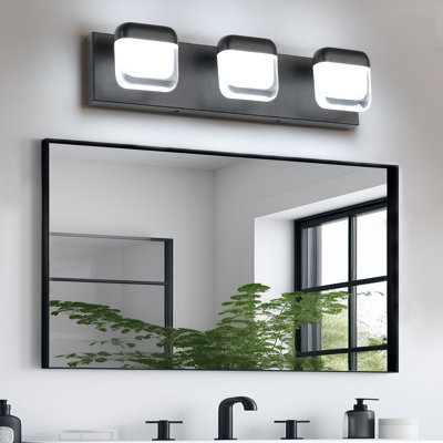 Éclairage pour meuble-lavabo à DEL Rardin avec abat-jour en acrylique transparent, haute transmittance et intensité variable 5500K