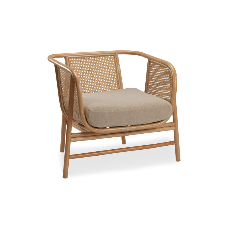 Seoul Black Wicker rattan chair with webbing, Natural Wood