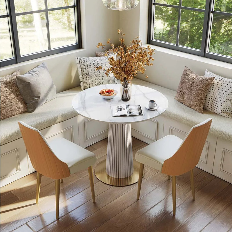 Table de bistro Nagela, Blanc lustré