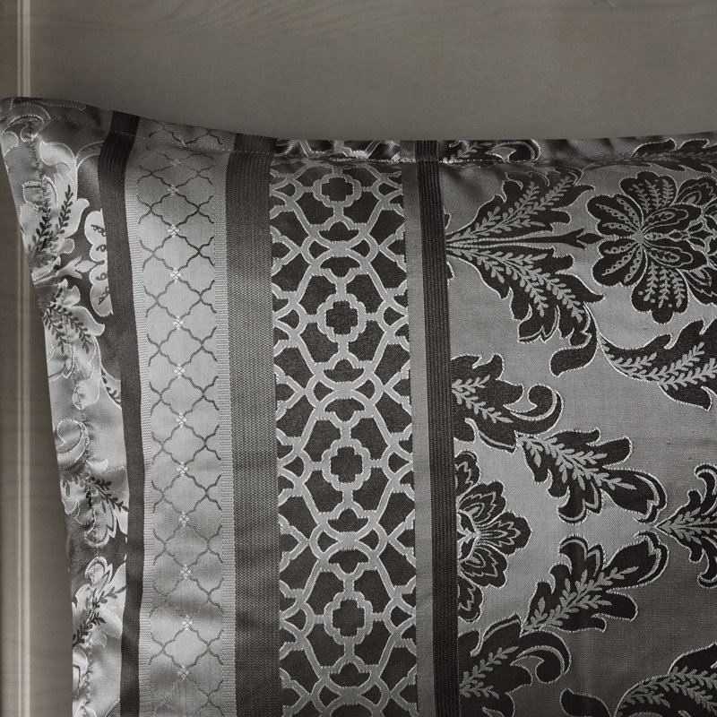 Édredon luxueux - literie pour lit très grand gris 7 pièces