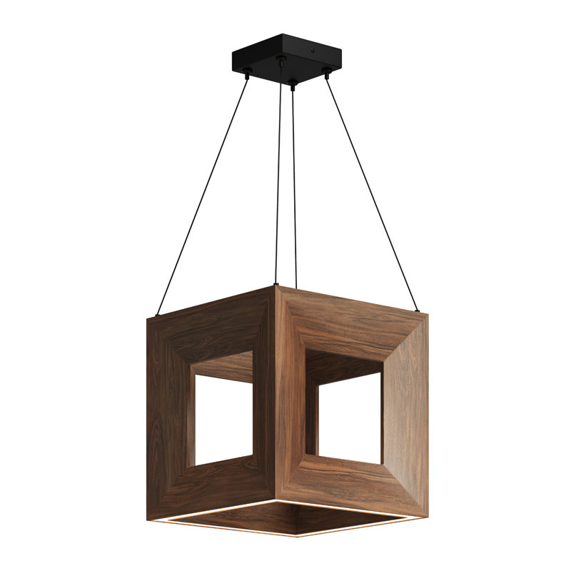 Morina 1 - Light LED Pendant, Black, Walnut