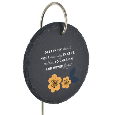 Blidge Waterproof Slate Circle Grave Marker People Memorial Plaque