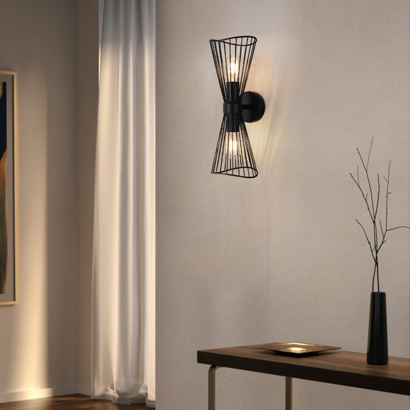 2-light Wall Sconces 16 Inch Modern Wall Sconce Hallway Lights Bathroom Light Fixtures, Matte Black
