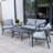 Kos Modern Grey Wicker Rope and Metal Garden Sofa Set with Cushions