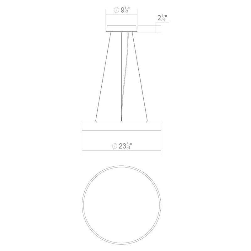 Pi 1 - Light LED Pendant, Satin White, 2.25" H x 23.75" W x 23.75" D, 3000K