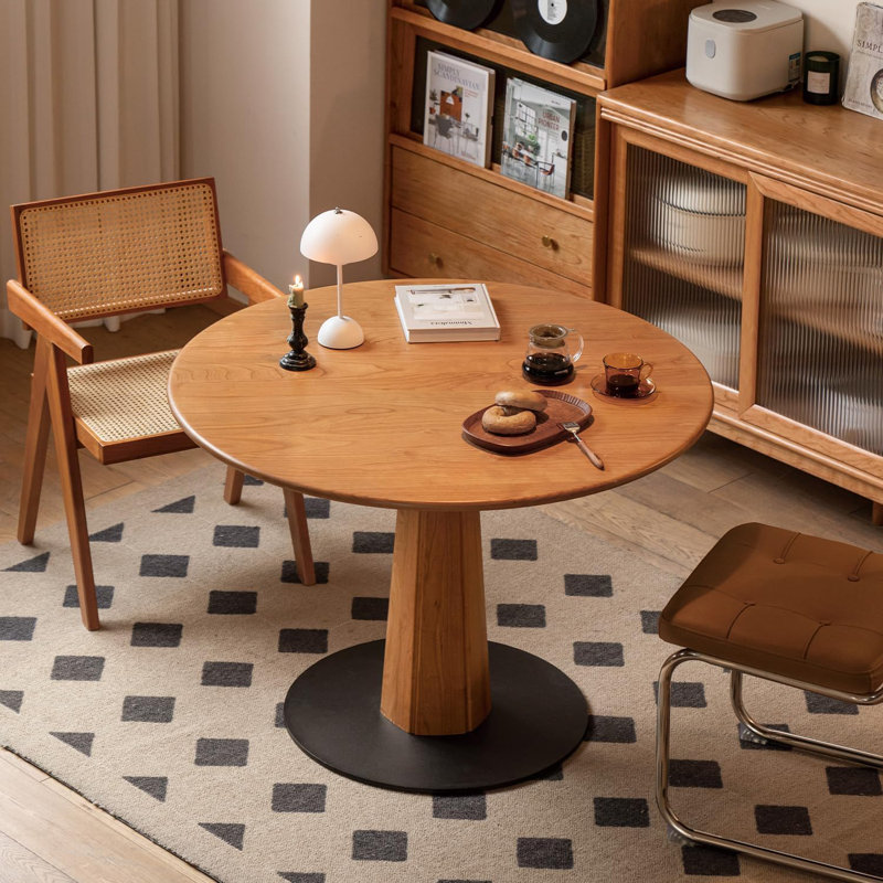 43.3"W Solid Ash Round Dining Table