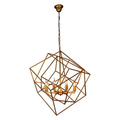 Aithana 8 - Light Iron Geometric Chandelier