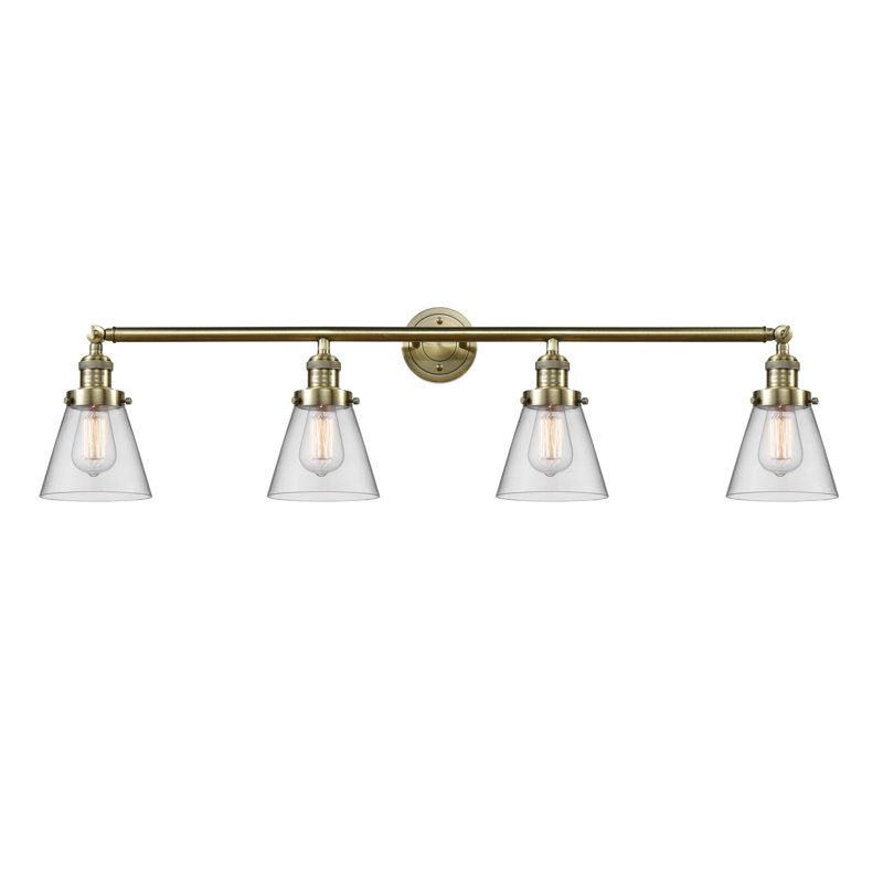 Shauna 4 - Light Vanity Light, Antique Brass, LED, Clear
