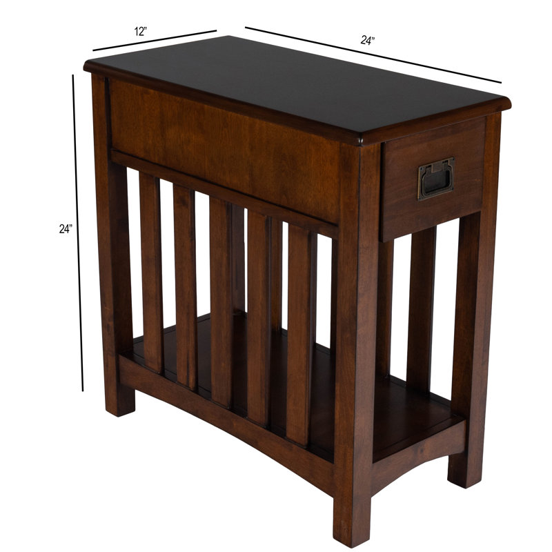 Larina Shaker Wood Side Table, Dark Cherry