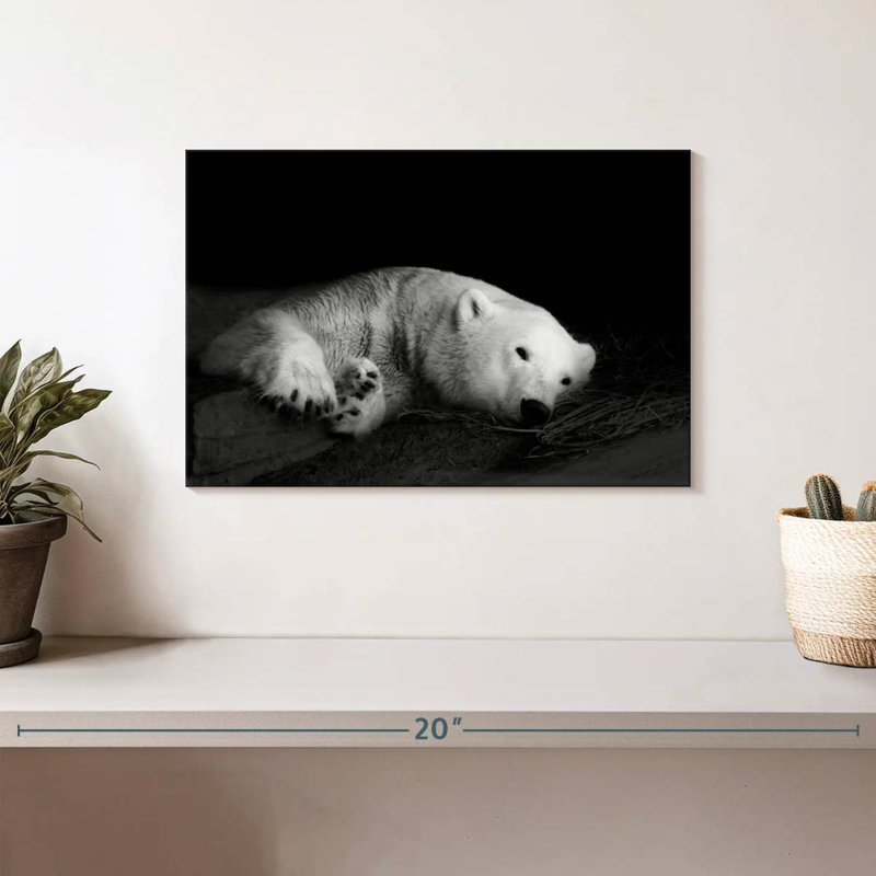 Sleepy Polar Bear, 8" H x 12" W