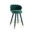 Of 2 Counter Height Chairs, Solid Wood Structure, Classy Velvet Seat Bar Stools ( 2), Framework, Luxurious Cushion-1860834549
