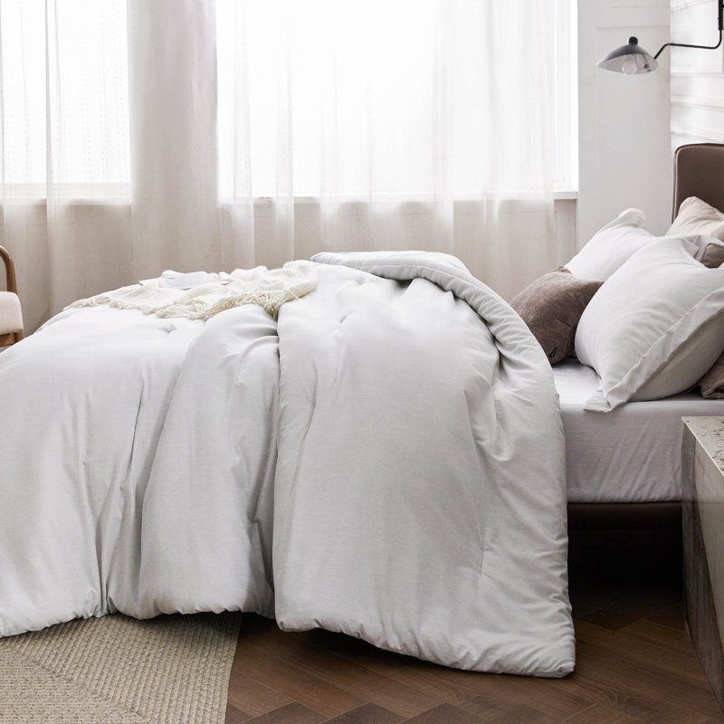 Bedding, Grayish White, Oversized Queen Comforter