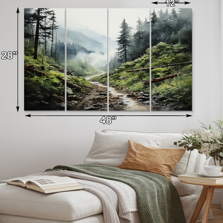 DesignArt Green Forest Olympic National Park I On Canvas 4 Pieces Print ...