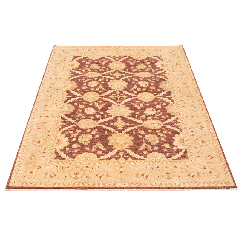 Tapis brun foncé Peshawar Oushak 6 pi 2 po x 8 pi 9 po