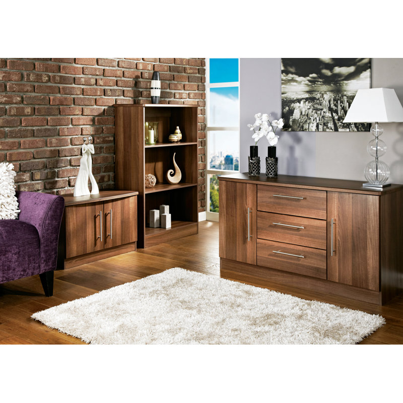 Fully Assembled Daryl Bookcase, Noche Walnut