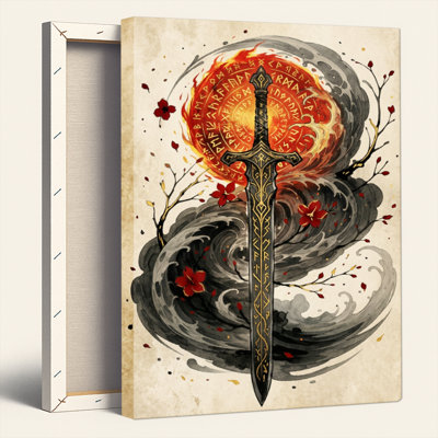 «Sword Flame», reproduction d'art sur toile, ensemble de 1