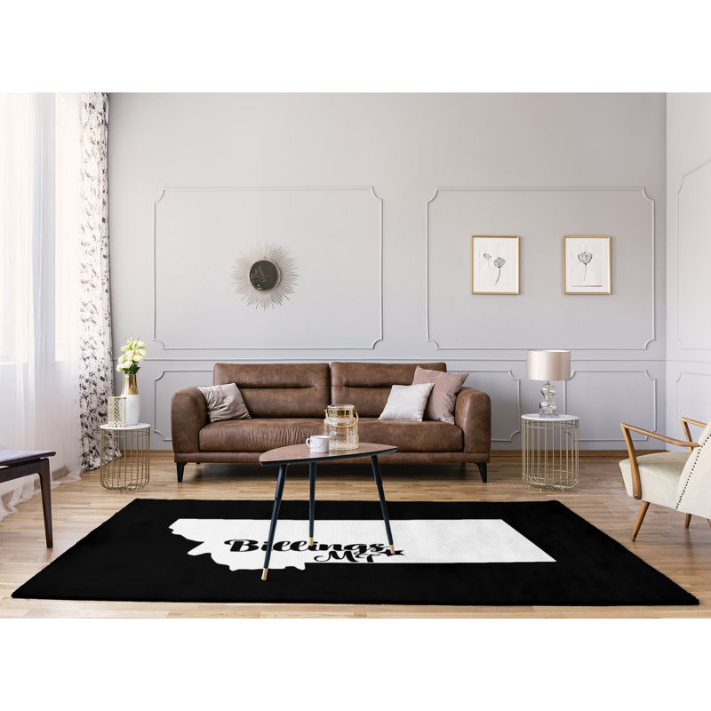 Tapis zone noire en polyester billings montana, Rectangle 8 pi x 10 pi