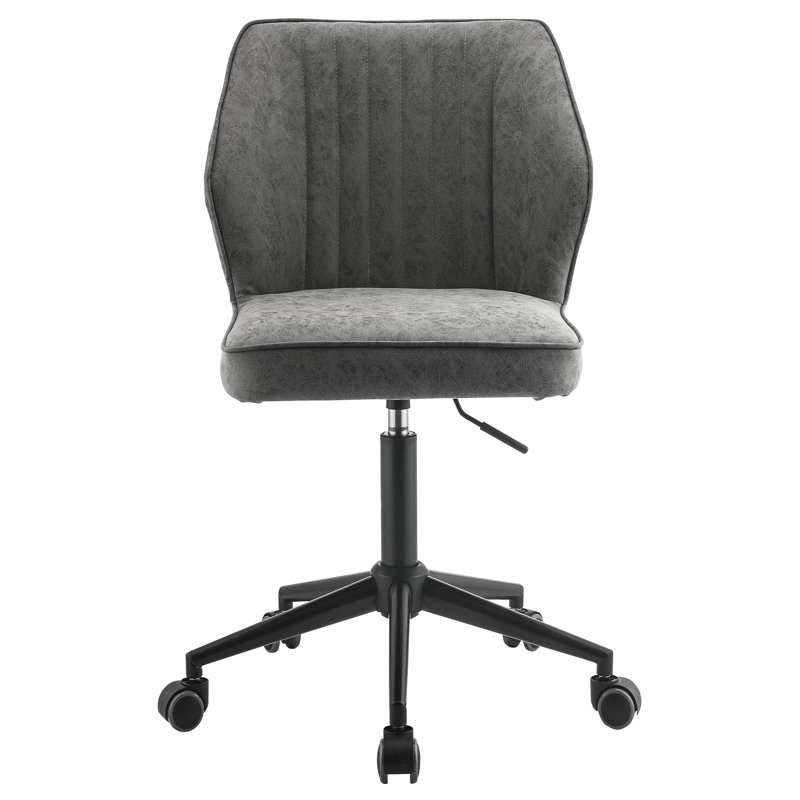 Fauteuil de bureau noir et gris sans accoudoirs avec rembourrage en mousse et fonction pivotante sur 360 degrés