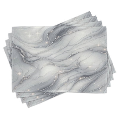 Polyester Pale Purpleblue Pearl Rectangle Placemat