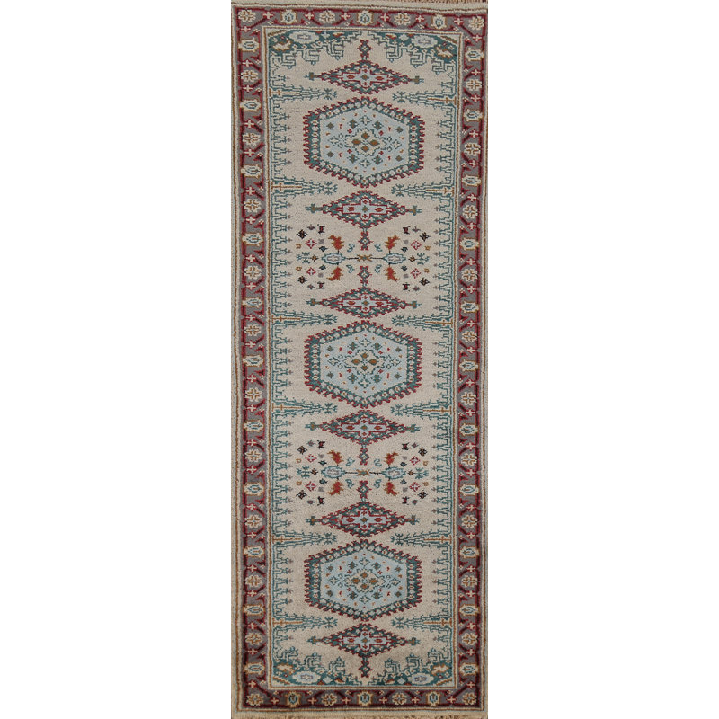 Handmade Wool Traditional Oriental Runner Rug 2x8