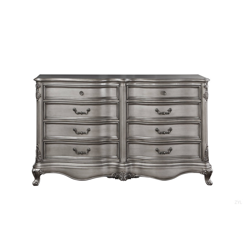 Commode antique à finition platine