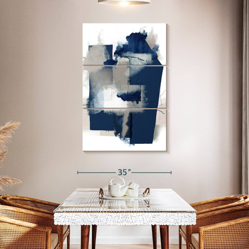 Avery Juxtaposed Blue, 50" H x 32" W
