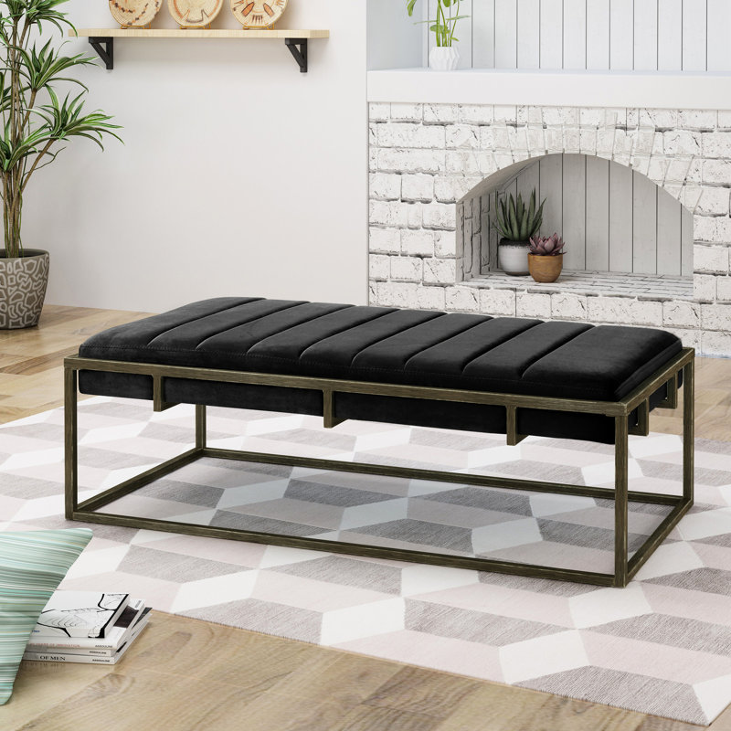 Banc rembourré noir Modern