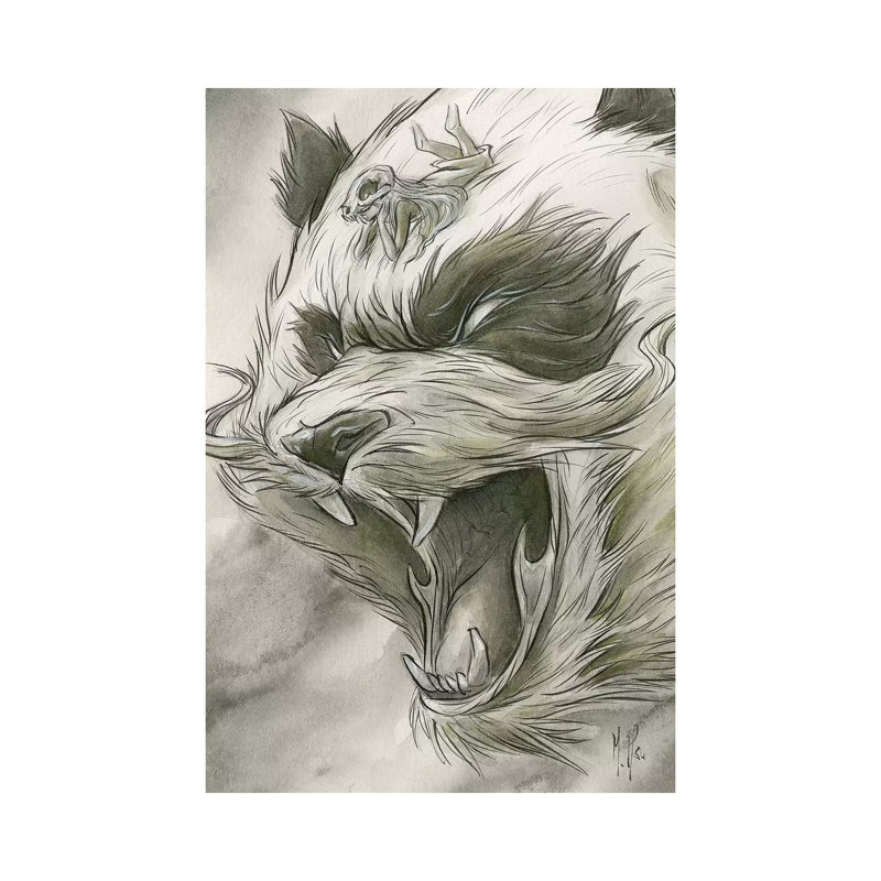 Spirit Animals Panda by Martin Hsu - Print on Canvas, 20.32 cm H x 30.48 cm W, Wrapped Canvas