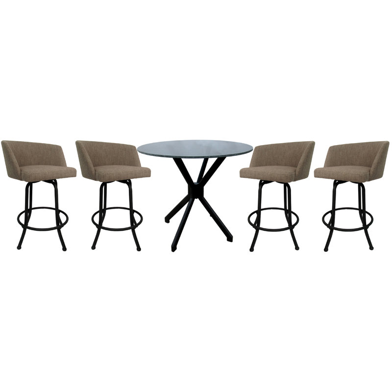 Ensemble repas pour 4 personnes Madge, Noir