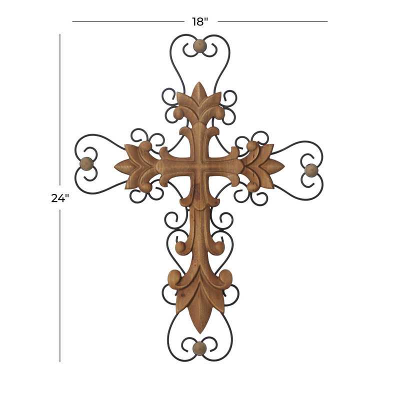 Traditional and Religious Crosses Wall Décor, Brown