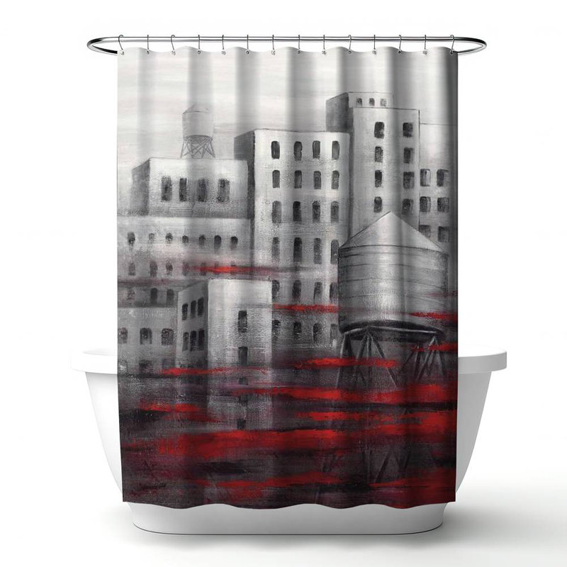 Shower Curtain CI249 – Polyester Shower Curtain, Dye Sublimation Print, 71" W × 74" L