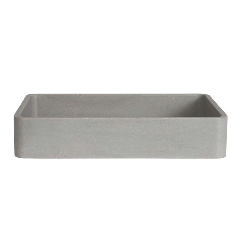 Chevington 12.88'' Concrete Rectangular Bathroom Sink, Light Gray
