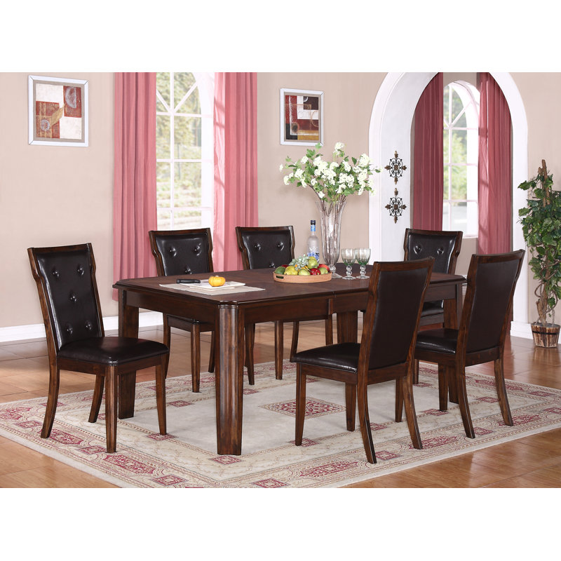 Ensemble de salle à manger extensible en bois massif 7 pièces Collection lui