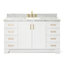 Meuble-lavabo simple en bois massif blanc de 61 po avec comptoir en marbre de Carrare de 1,5 po Freitas-2135506369-2101778210