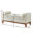 Boucle Fabric Bench with Armrest and Pillows-475419471