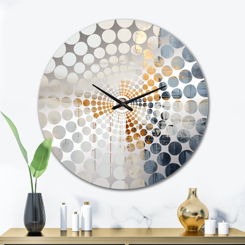 Horloge murale Lonnell - Collages abstraits, Grand