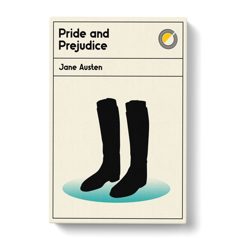 Book Cover Pride And Prejudice Jane Austen - Wrapped Canvas Print, 50cm H x 35cm W x 3cm D