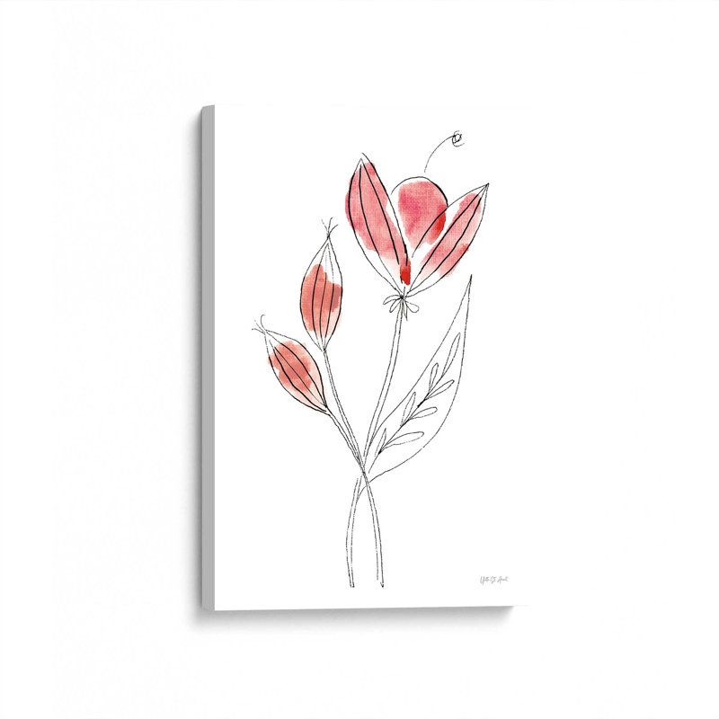 «Line Flower I» par Yvette St. Amant, reproduction d'art sur toile, H 12 po x l 8 po
