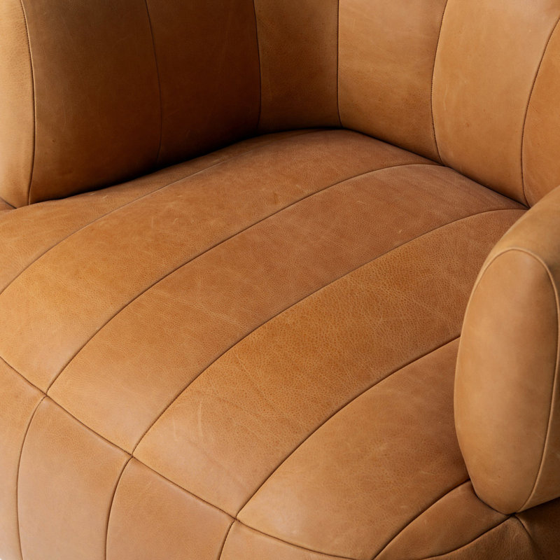 Doss Swivel Barrel Chair, Palermo Cognac Top Grain Leather