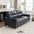 83‘’ Wide Genuine Leather Sofa With Square Arms-400640436