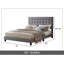Lit plateforme tapissier contemporain avec tête de lit ajustable, lit en lin, gris, grand lit Contemporary-91956934-91956939
